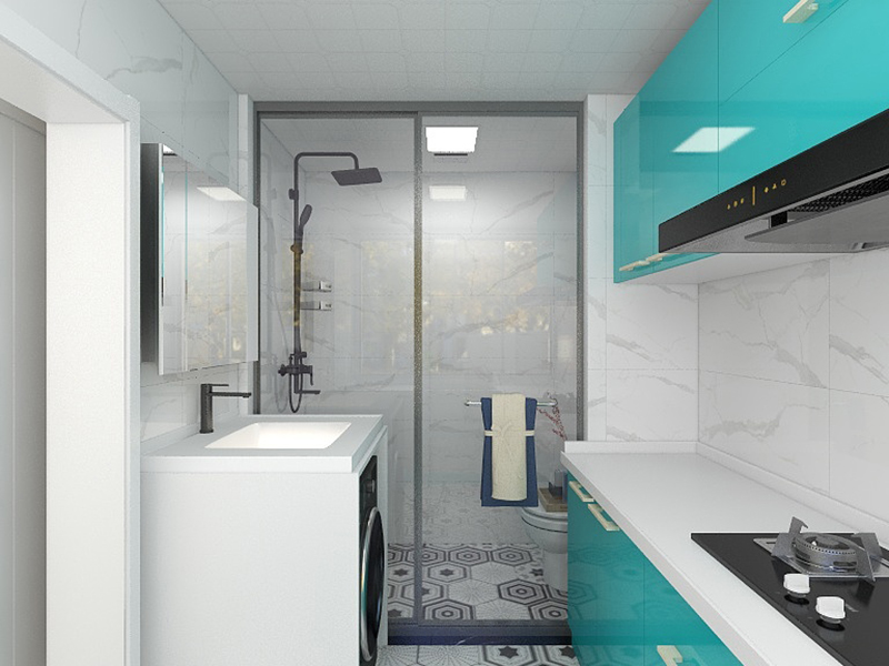 現(xiàn)代簡(jiǎn)約三居室廚房裝修 杭州水岸雅苑 5平米廚房翻新全包