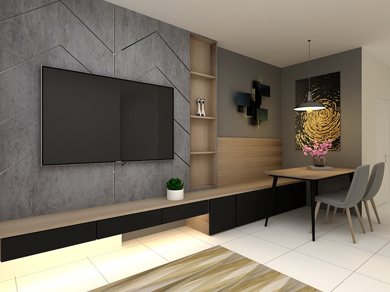 北京鴻博家園二期 88㎡混搭風格 普通住宅室內(nèi)裝修設(shè)計 預算8萬