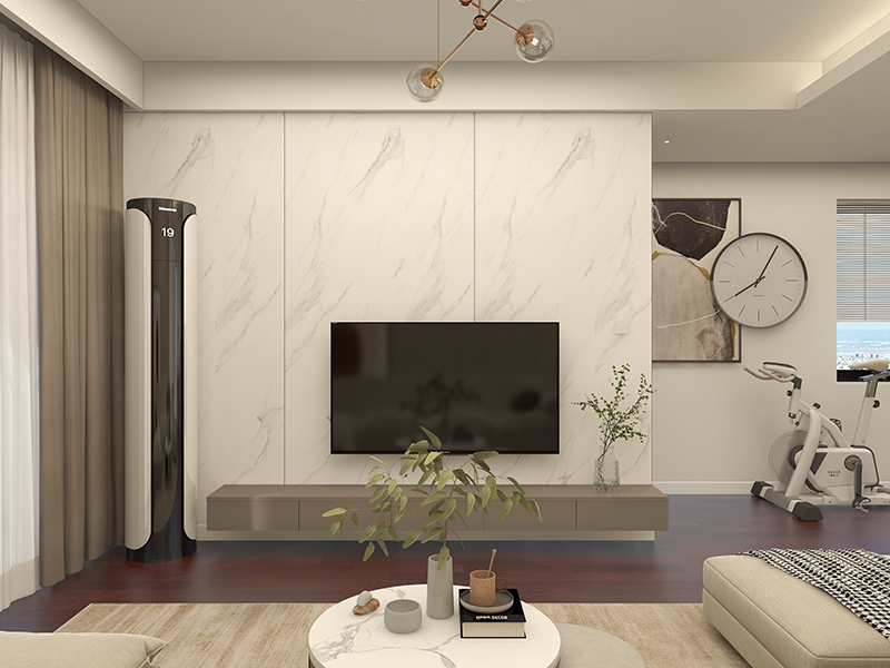 鄰居把門檻都踩爛了，就為了看我家客廳裝修的乳膠漆背景墻(圖1)