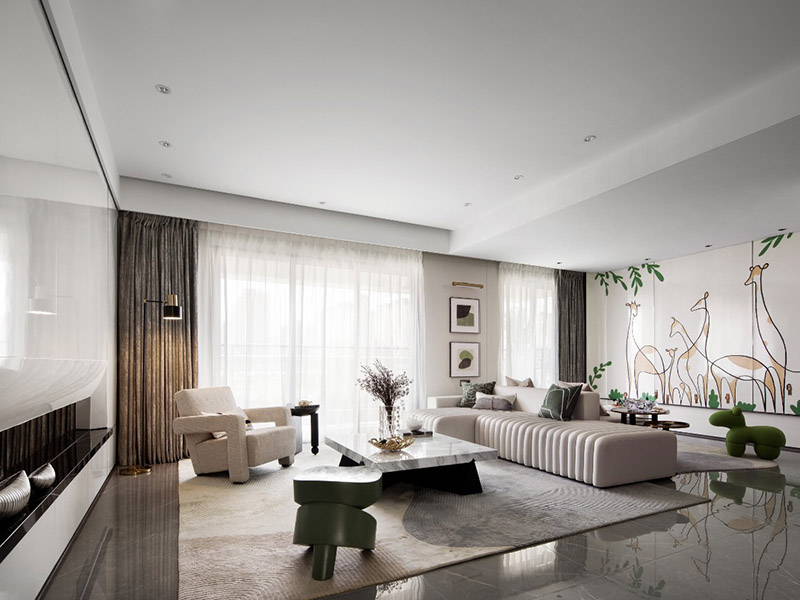 杭州輕奢風格舊房屋翻新案例_杭州120平米房子裝修設計方案(圖3) 杭州輕奢風格舊房屋翻新案例_杭州120平米房子裝修設計方案(圖3)